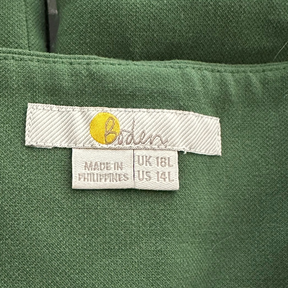 Boden Ketton Kelly Green Self Belt Trousers Pants Sz 14L thick fabric colorful - Picture 3 of 9